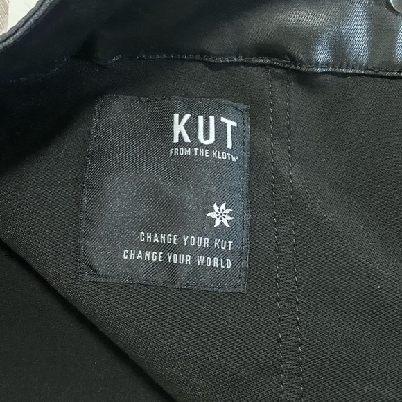 Kut from the Kloth Black Coated Reese Ankle Straight Pants Size 14 Nightclub NWT - Picture 9 of 15